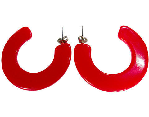 Red Hoop Earrings